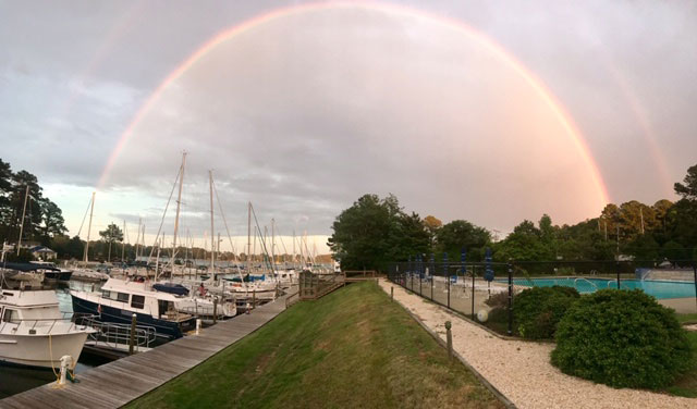 Rainbow over Fishing Bay Marina