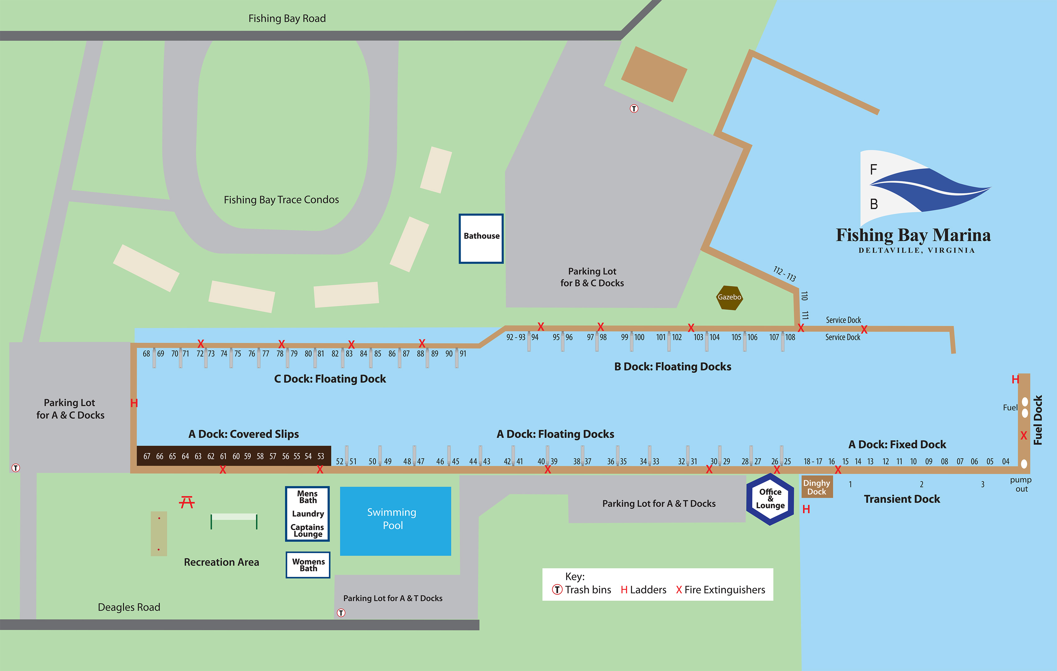 Fishing Bay Marina Map