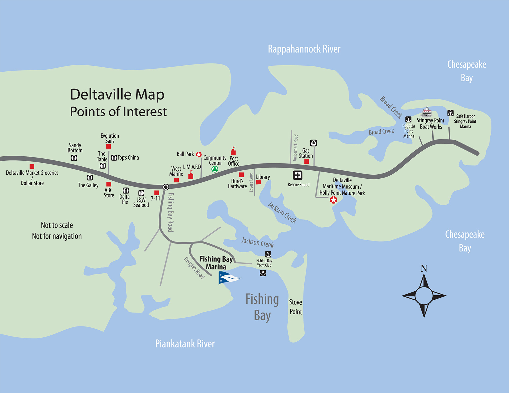 Deltaville Map
