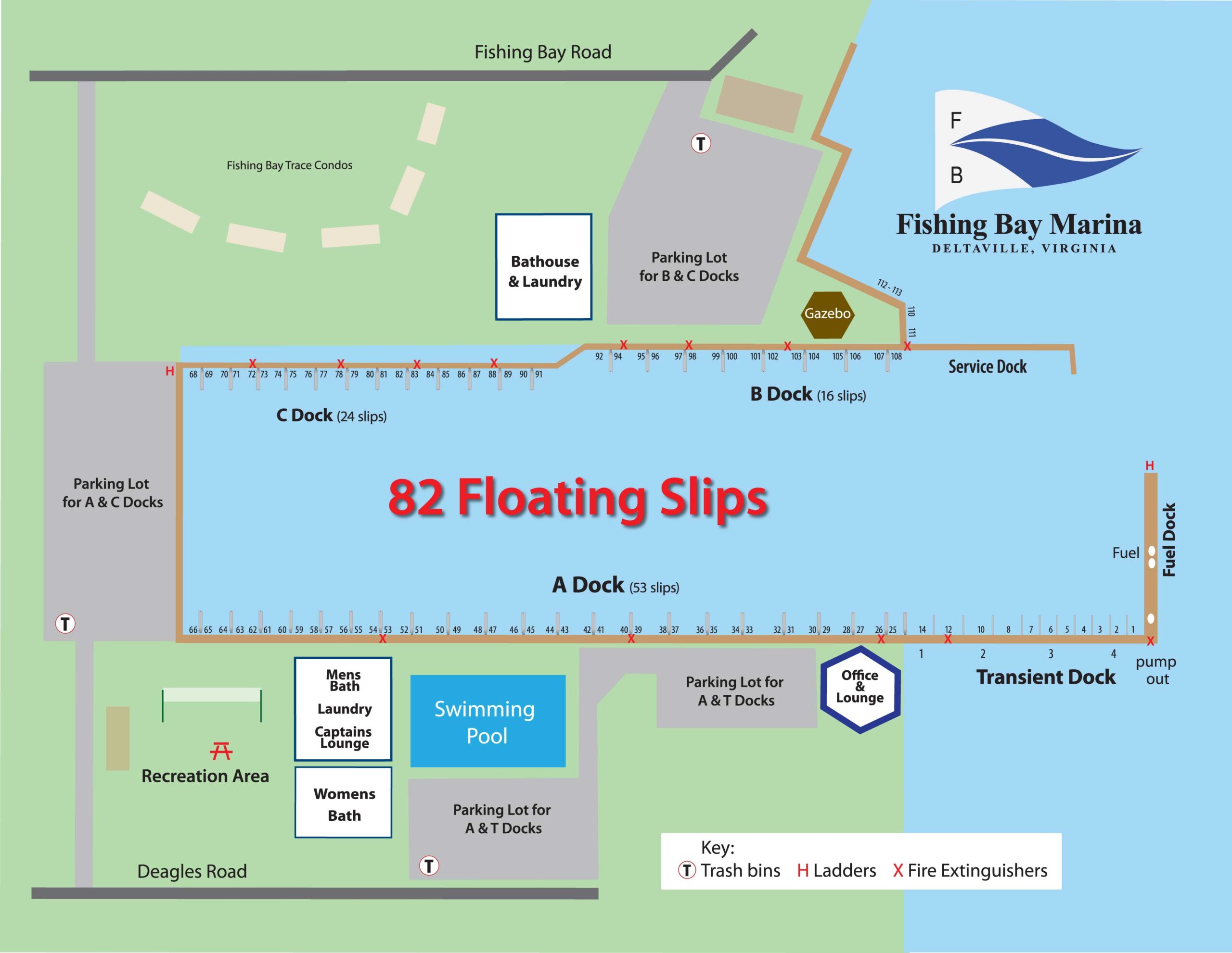 Fishing Bay Marina Map, Deltaville